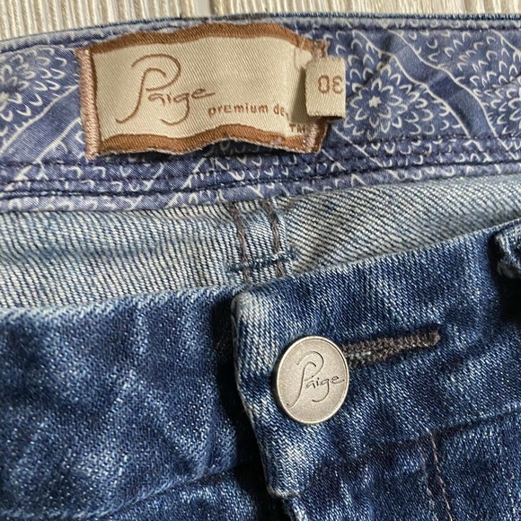Paige Pico Bootcut Jeans Womens 30 x 30 Med Wash Sretch Made in USA Flap Pockets - Picture 4 of 12
